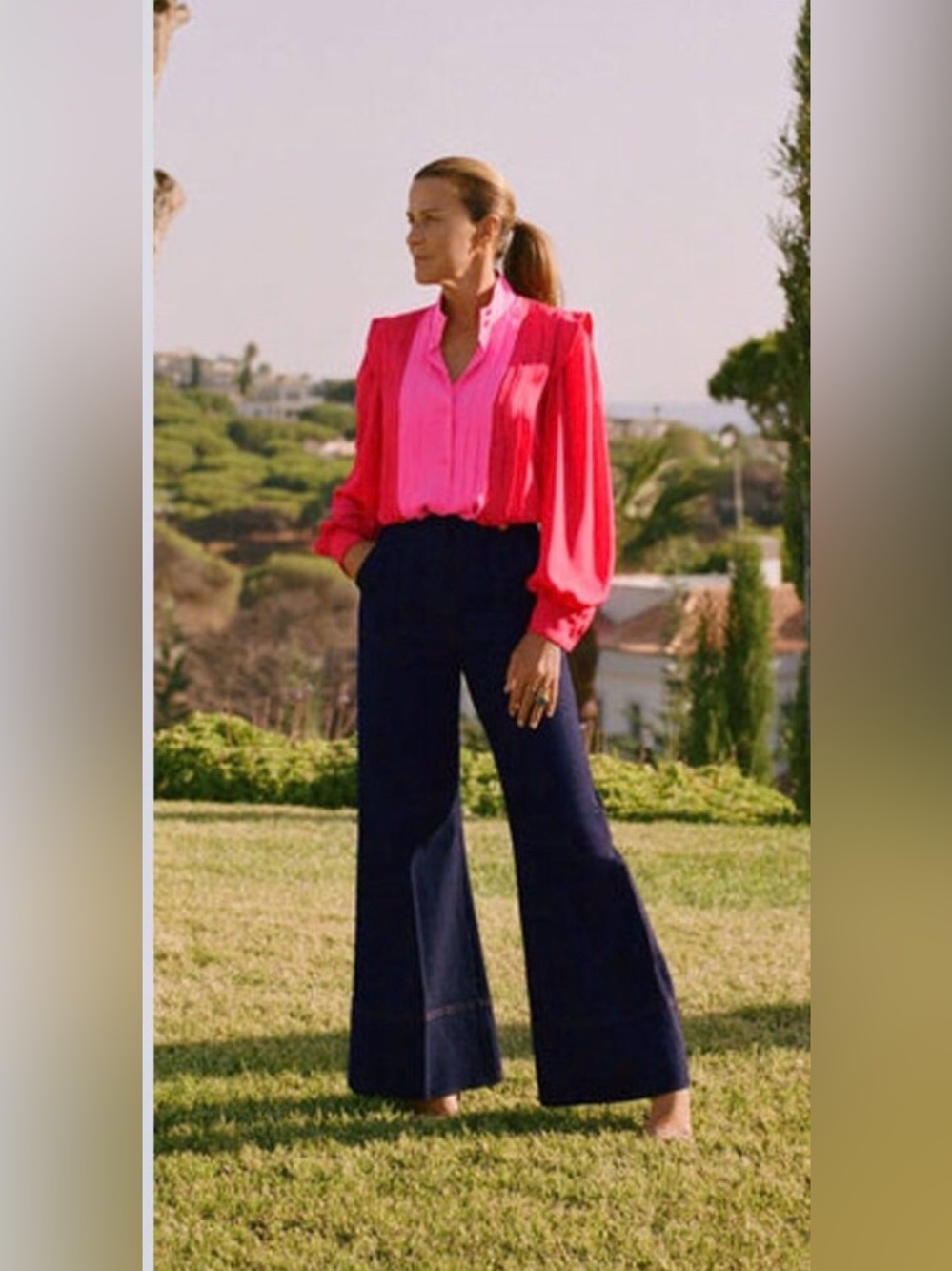 Tuckernuck x India Hicks NEW Dark Denim Palladium Wide Flare Leg Jeans Size 6